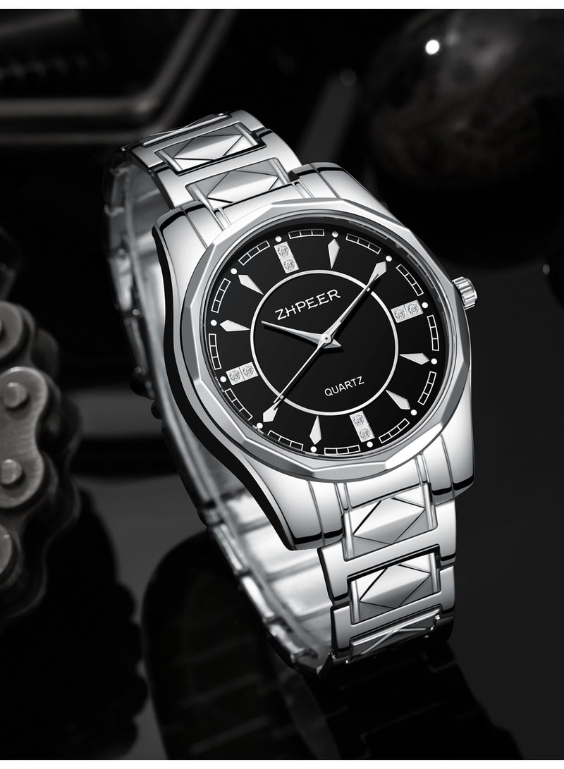 3 مجموعات من نوعية الضوء الفاخرة سبائك الزنك ووتش للرجال ، الذهب ، الذهب والفضة ووتش مجموعات مناسبة لمجموعة متنوعة من المشاهد ارتداء ، ومناسبة جدا بالنسبة له هدية عيد ميلاد مثالية - Image 5